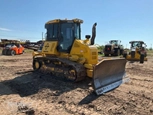 Used Dozer in yard,Used Dozer,Used Komatsu Dozer under blue sky,Front of used Dozer